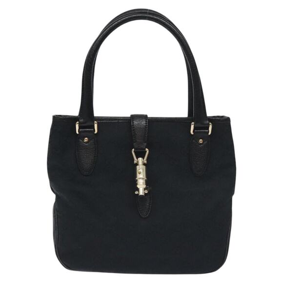 GUCCI GG Canvas Jackie Hand Bag Black Silver - Picture 2 of 16
